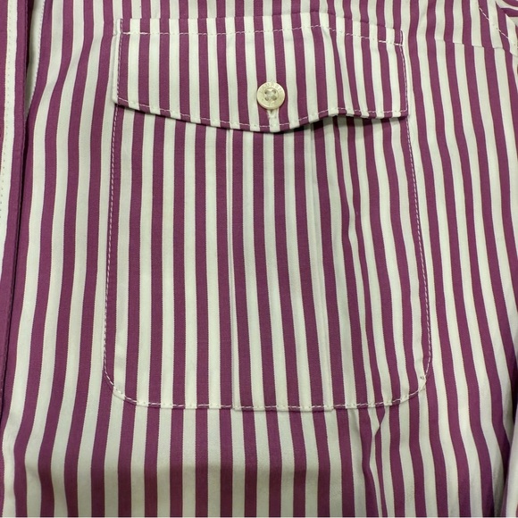 Lauren Ralph Lauren Womens Button Down Shirt Striped  Sz Large Petite NEW! - Picture 9 of 10